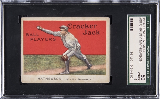 1914 Cracker Jack #88 Christy Mathewson – SGC VG-EX 4